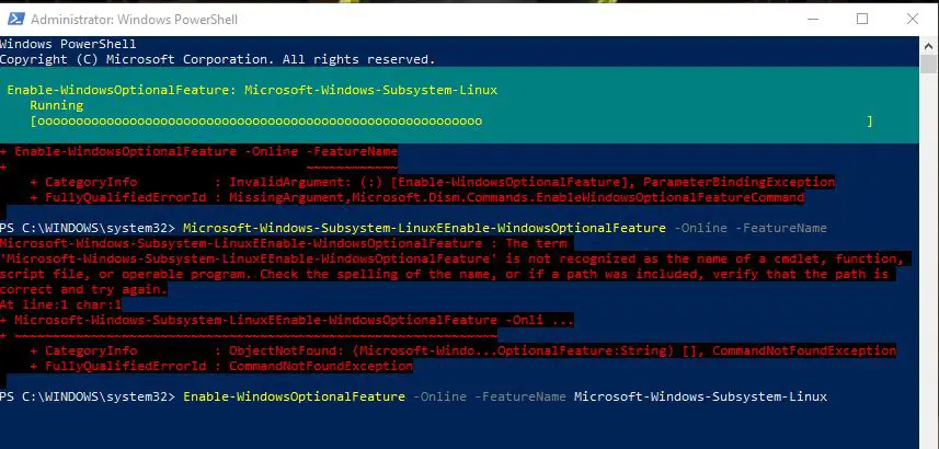 windows powershell install ubuntu on windows 10