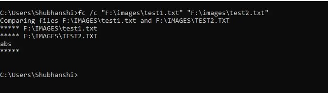 cmd commands file compare