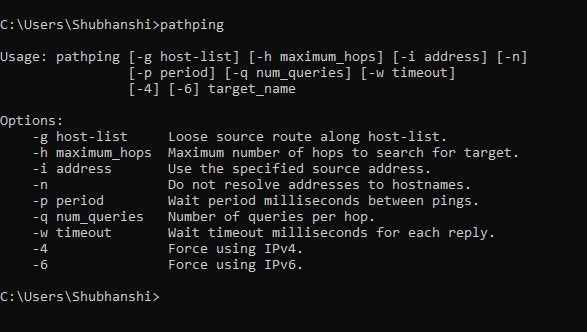 cmd commands pathping