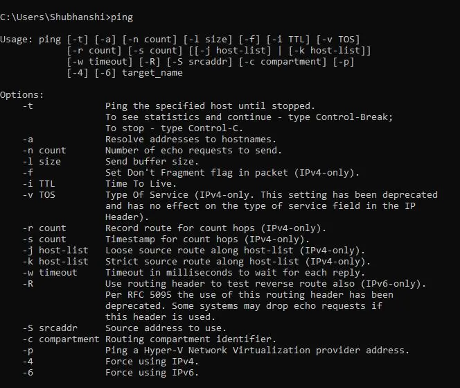ping cmd commands