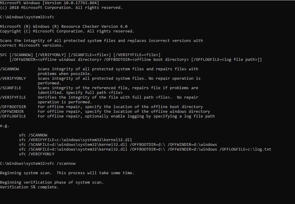cmd commands sfc