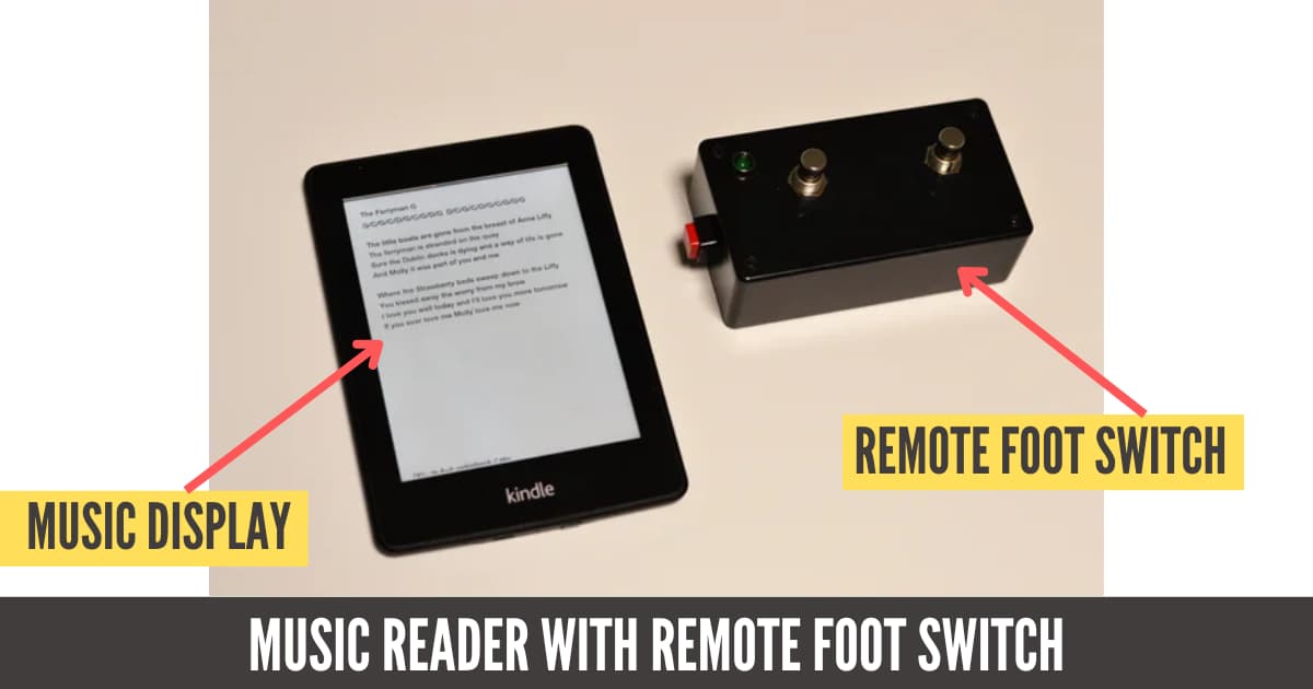 music reader with remote switch using old kindle 